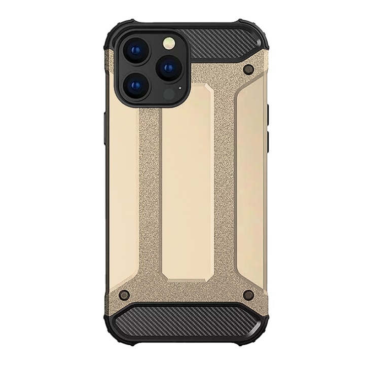Robusztus Hybrid Armor tok, iPhone 13 Pro Max Gold telefonhoz