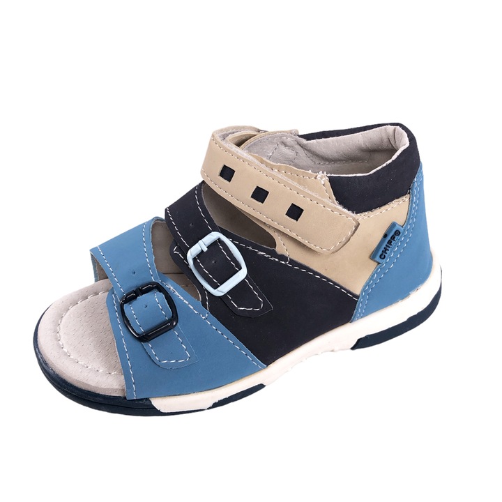 Chippo Kids gyerekszandál 09660, 23-28, természetes bőr, Világoskék
