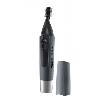 Trimmer Carrera 524, cosmetic, otel inoxidabil, perciuni, sprancene, degete, umed-uscat, 1x AA 1.5V, Negru Trimmer Carrera 524, cosmetic, otel inoxidabil, perciuni, sprancene, degete, umed-uscat, 1x AA 1.5V, Negru