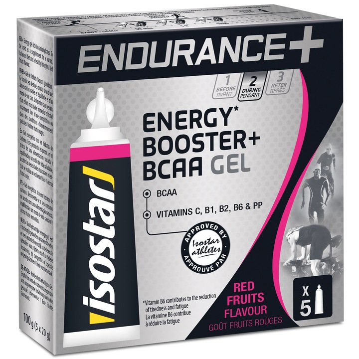 Gel energizant Isostar Endurance + BCAA, 5 x 20 g