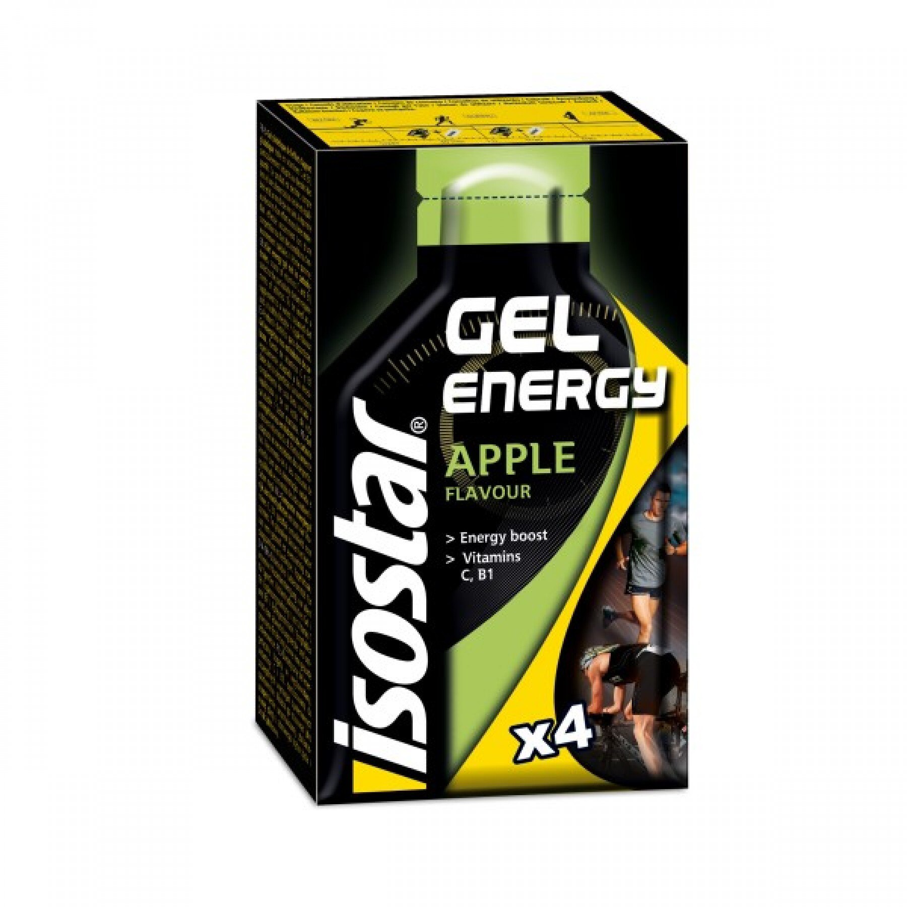 Gel energizant Isostar Energy Apple, 4 x 35 g