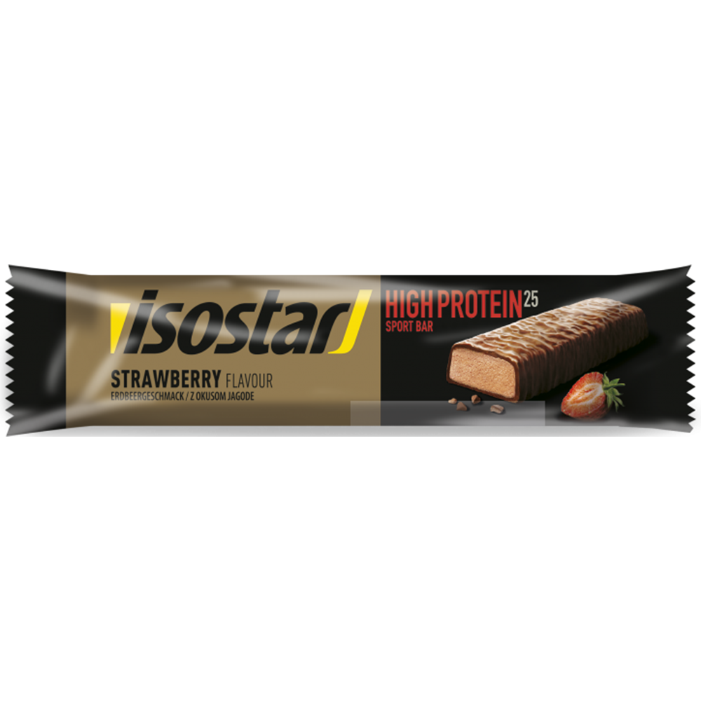 Baton energizant Isostar High Protein, Capsuni, 35 g