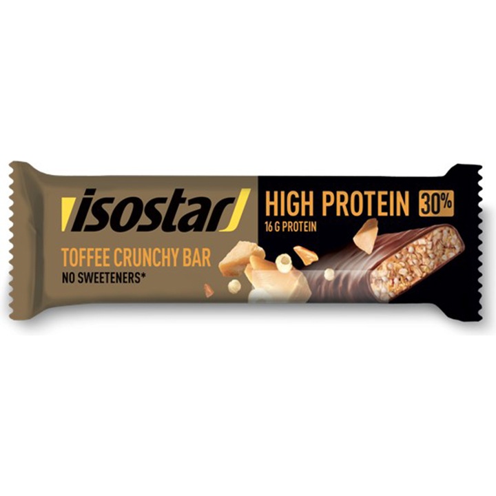 Baton energizant Isostar High Protein, Caramel crocant,3x 55 g