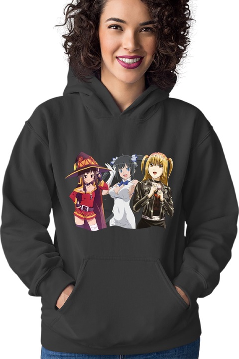 Hanorace Femei DanMachi Hestia Konosuba Megumi Death Note Misa, Negru