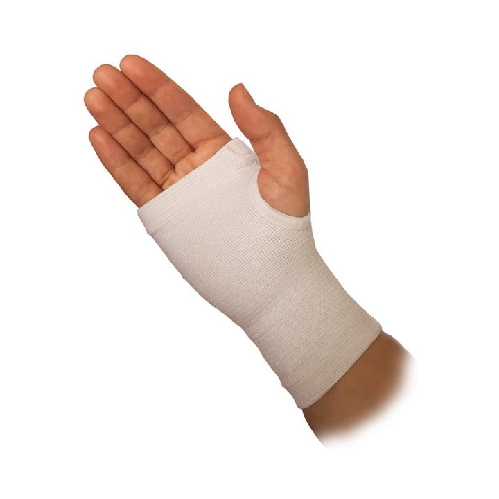 Manseta Elastica CS Medic, Protectia Palmei, Compatibila cu Activitatea Fizica, Alb, Atribute M