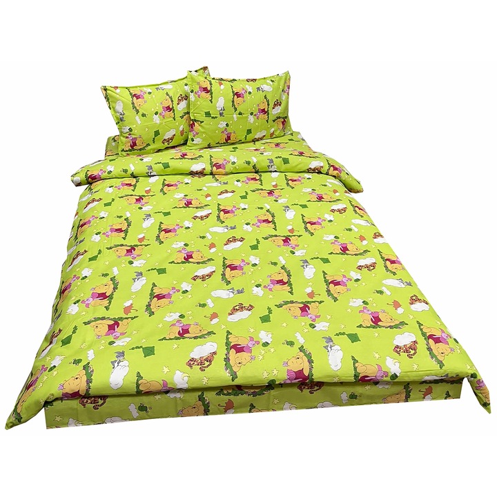 Зелен комплект спално бельо средно легло за 140-160см матрак "Мечо Пух" 100% памук от Liz Line - LM140