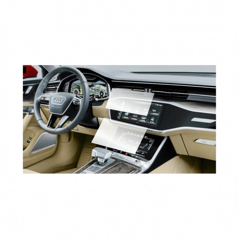 Комплект 2 защитни антирефлексни фолиа Mata Smart Protection за навигация и  климатроник Audi A6 C8 & RS6 