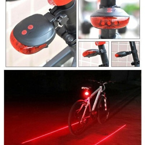 east See you posture Stop avertizor LED cu laser pentru bicicleta Lezyne DW-681, cu 5 LED-uri si  2