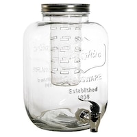 Recipient pentru limonada din sticla, cu spatiu pentru gheata, cu robinet, transparent, 4 litri, 30 x 22 cm
