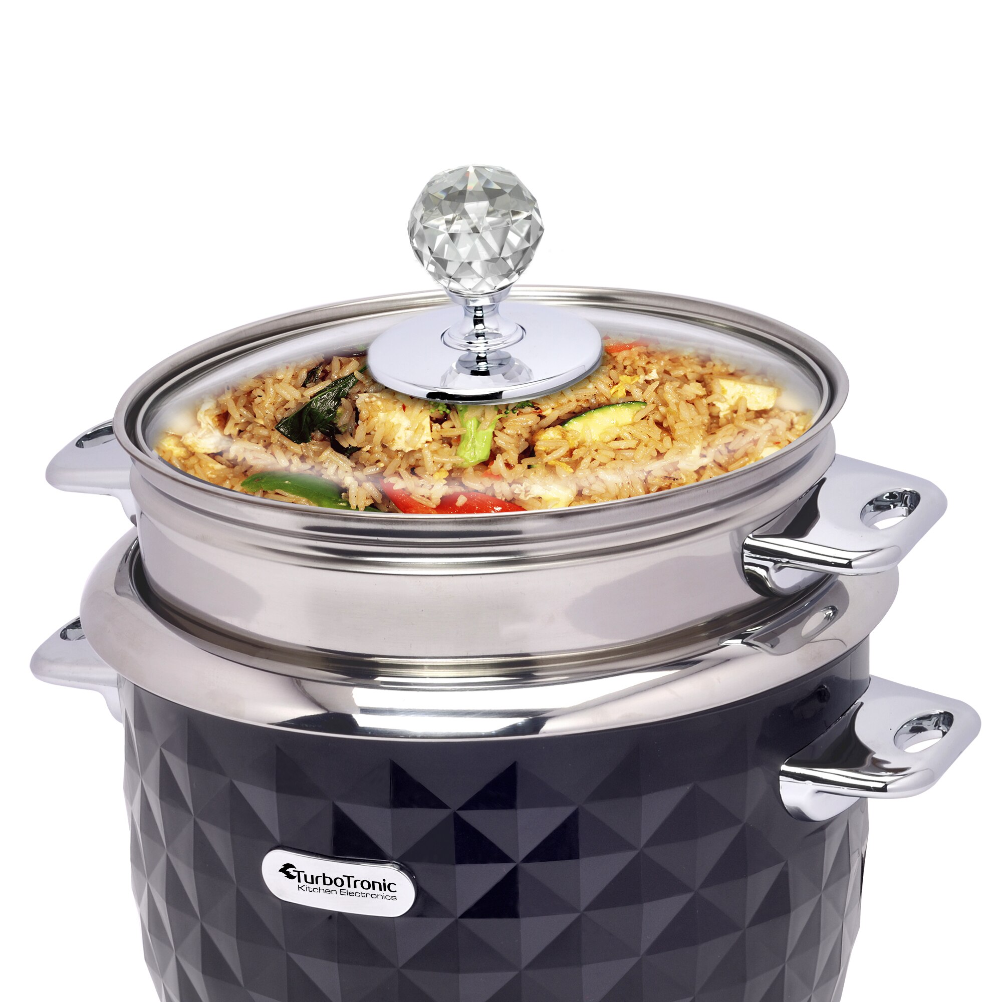 Oala de fiert orez Rice Cooker Diamond TurboTronic TTRC1D, 400 W, 1L