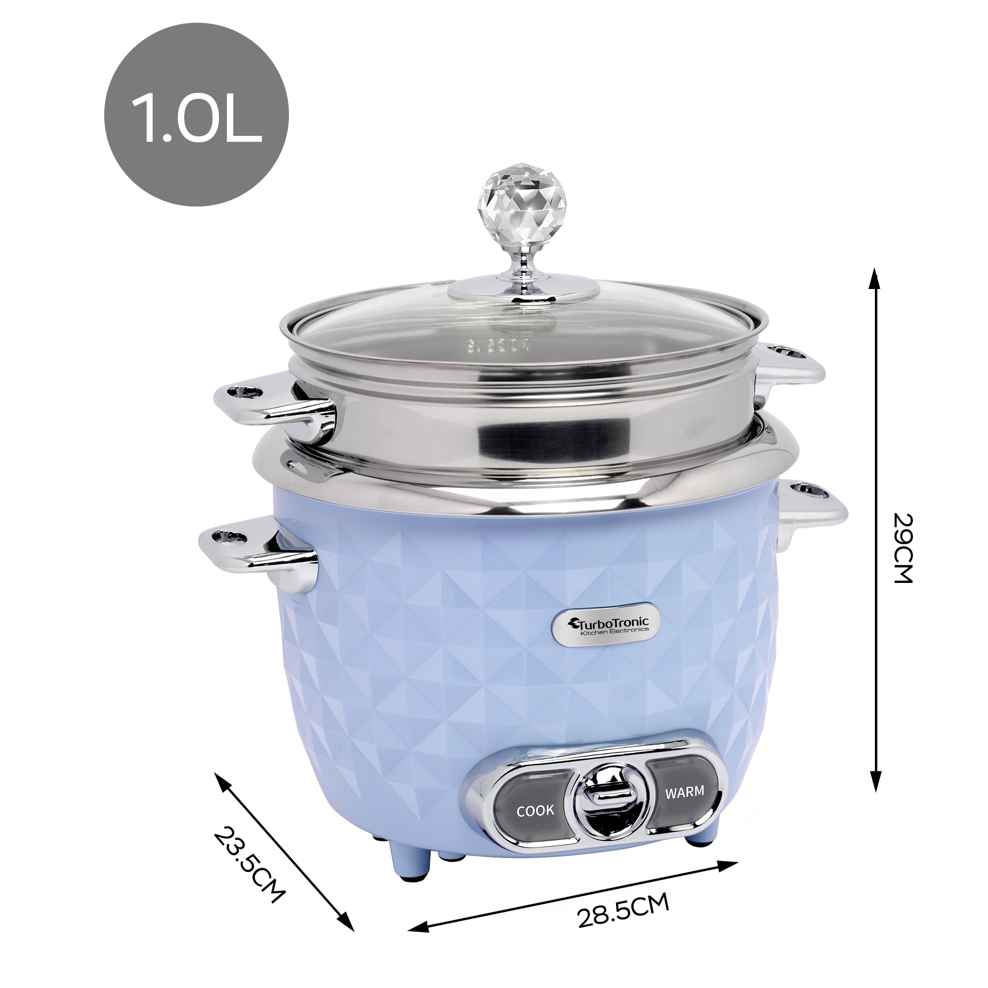 Oala de fiert orez Rice Cooker Diamond TurboTronic TTRC1D, 400 W, 1L
