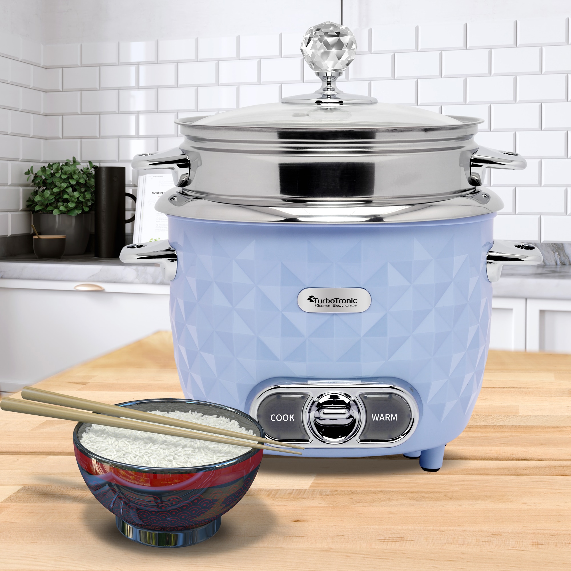 Oala de fiert orez Rice Cooker Diamond TurboTronic TTRC1D, 400 W, 1L