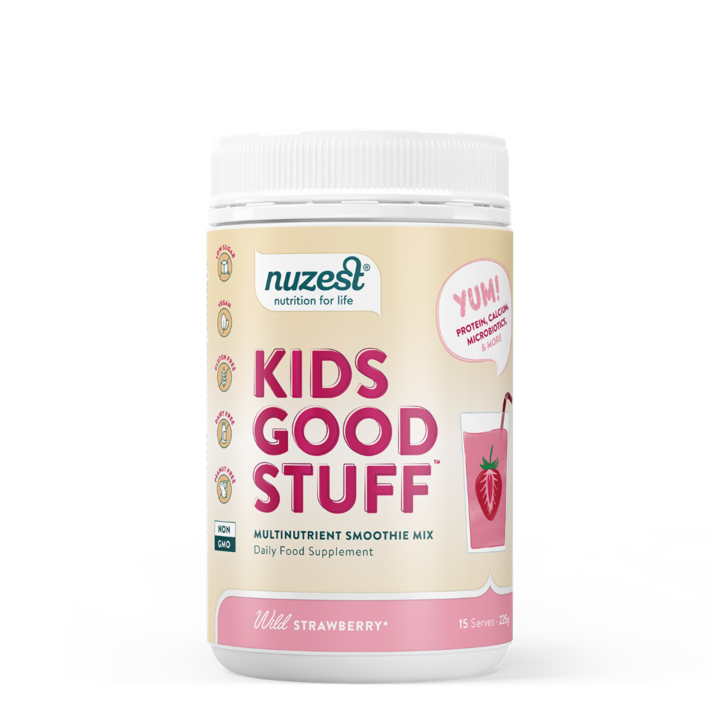 Shake Proteic cu Multivitamine pentru copii, Nuzest, Kids Good Stuff, Aroma Fragi 225g