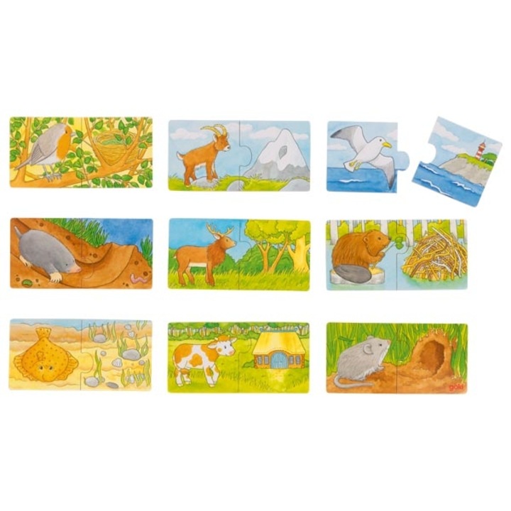 Goki párosítós puzzle készlet, élőhely modell