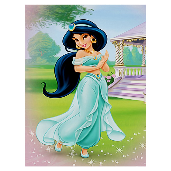 Kit pictura cu diamante 5D, Model Jasmine, 30x40 cm, Multicolor