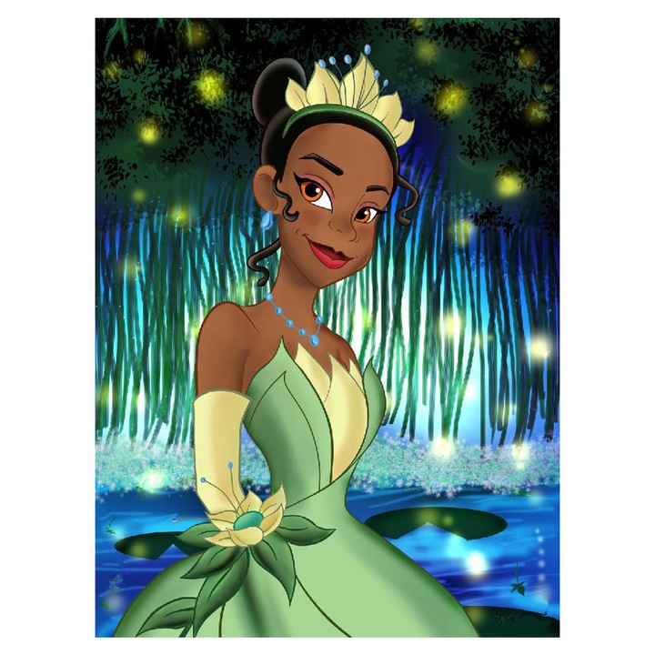 Kit pictura cu diamante 5D, Model Tiana, 30x40 cm, Multicolor