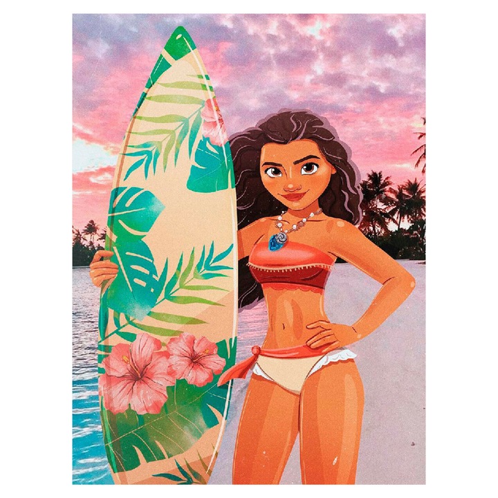 Kit pictura cu diamante 5D, Model Moana, 30x40 cm, Multicolor