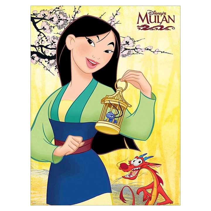 Kit pictura cu diamante 5D, Model Mulan, 30x40 cm, Multicolor