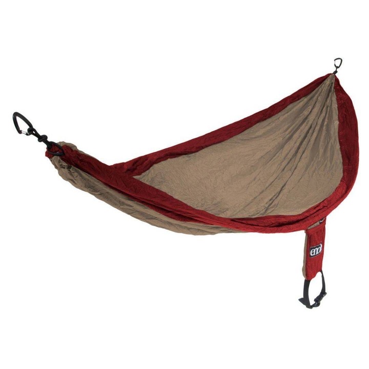 Хамак, ENO, SingleNest, Найлон, Капацитет 180 кг, 285x140 см, Червен/Кафяв