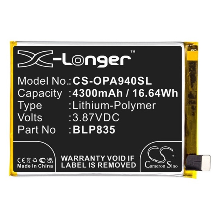 Cameron sino li-polymer akku (3,87v / 4300 mah, oppo blp835 kompatibilis), CS-OPA940SL, gyártói csomagolás