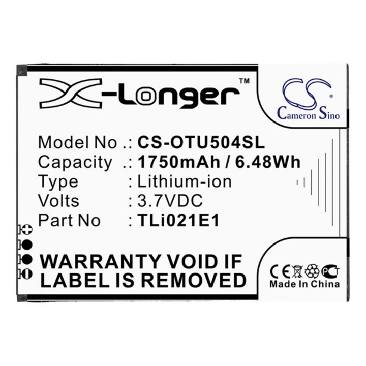 Cameron sino li-ion akku (3,7v / 1750 mah, alcatel cab2150008c1 kompatibilis), CS-OTU504SL, gyártói csomagolás