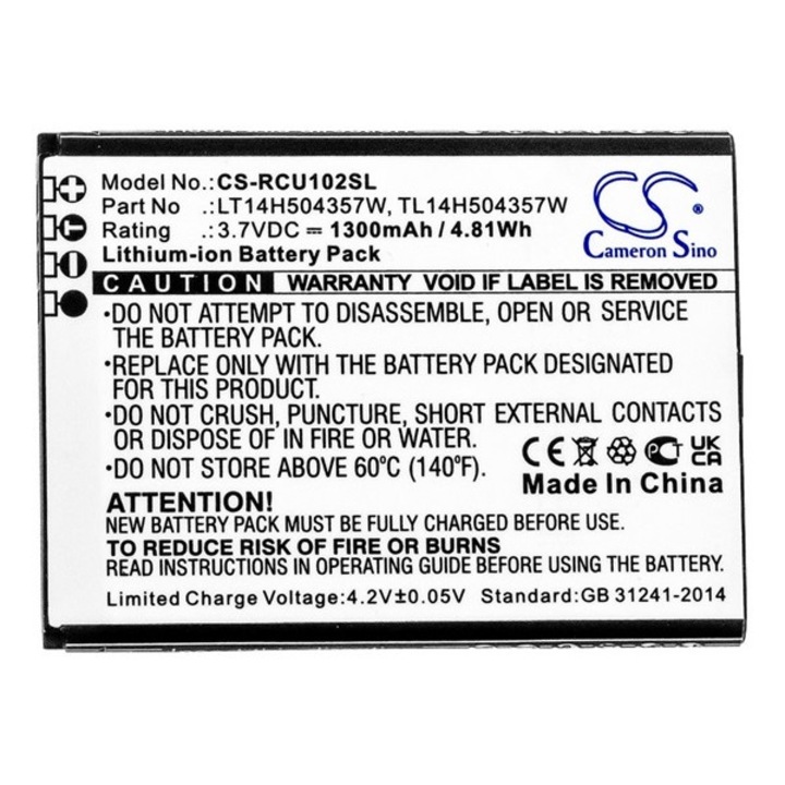 Cameron sino li-ion akku (3,7v / 1300 mah, cingular tl14h504357w kompatibilis), CS-RCU102SL, gyártói csomagolás