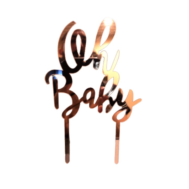 Tortafedő modell Oh Baby, Rosegold, 10x15cm