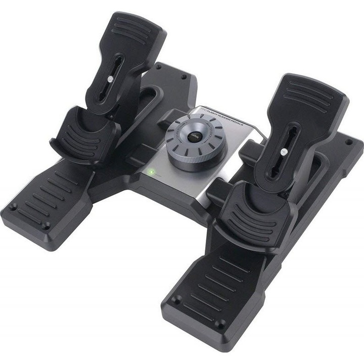 Симулатор за полети, Logitech, Pro Flight Rudder Pedals, черен