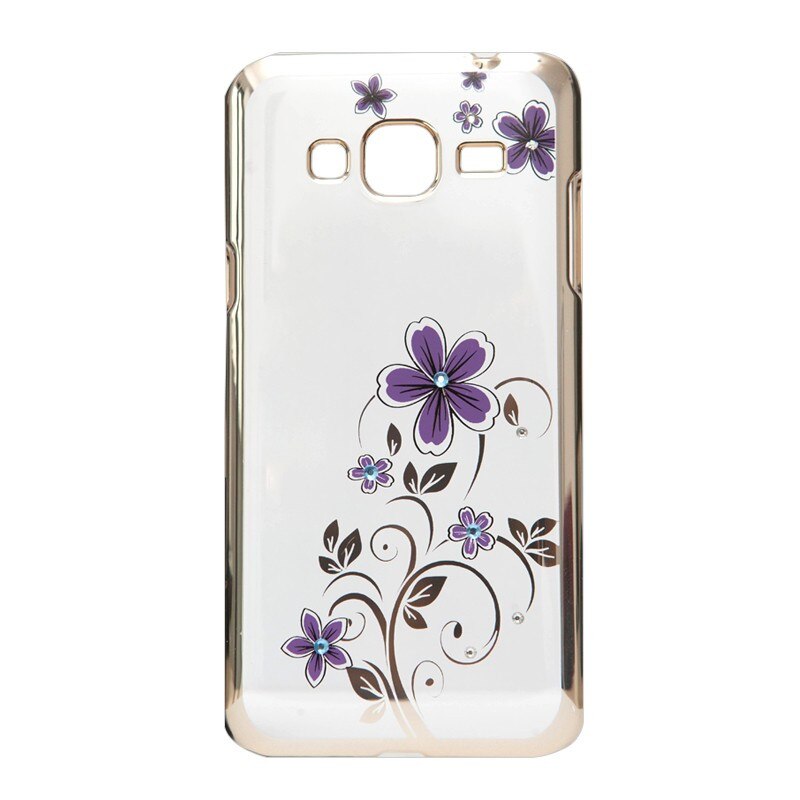 Capac protectie spate, Cellara, colectia flori, pentru Samsung Galaxy J3 2016, Mov