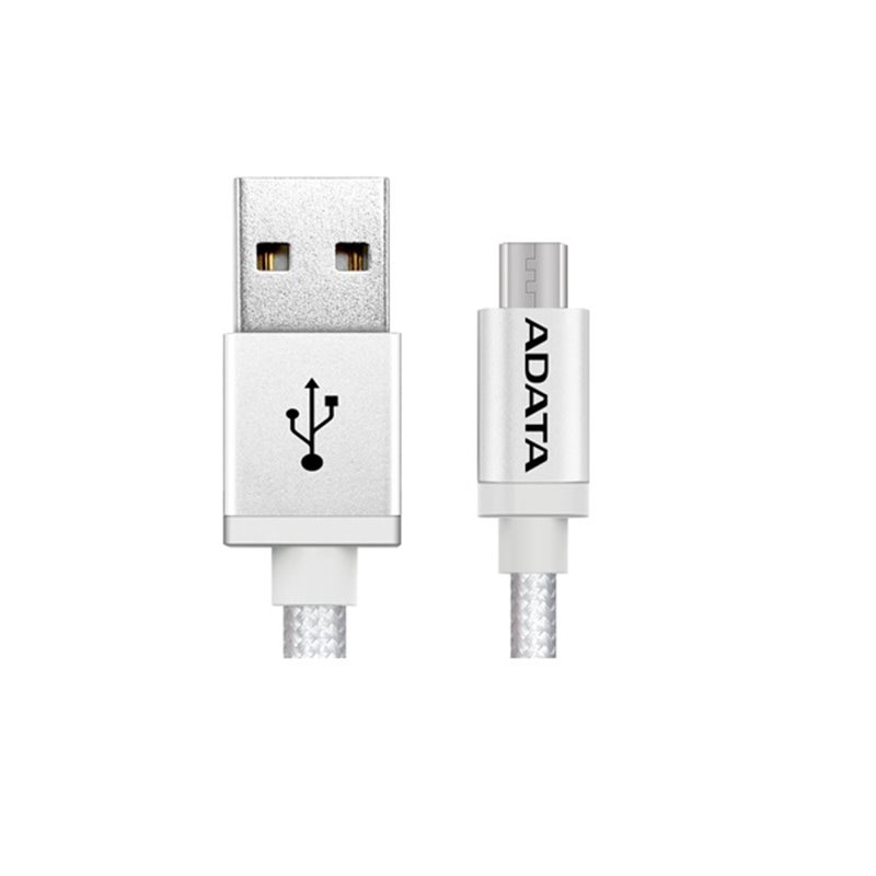 Cablu de date/incarcare ADATA USB - microUSB, Silver