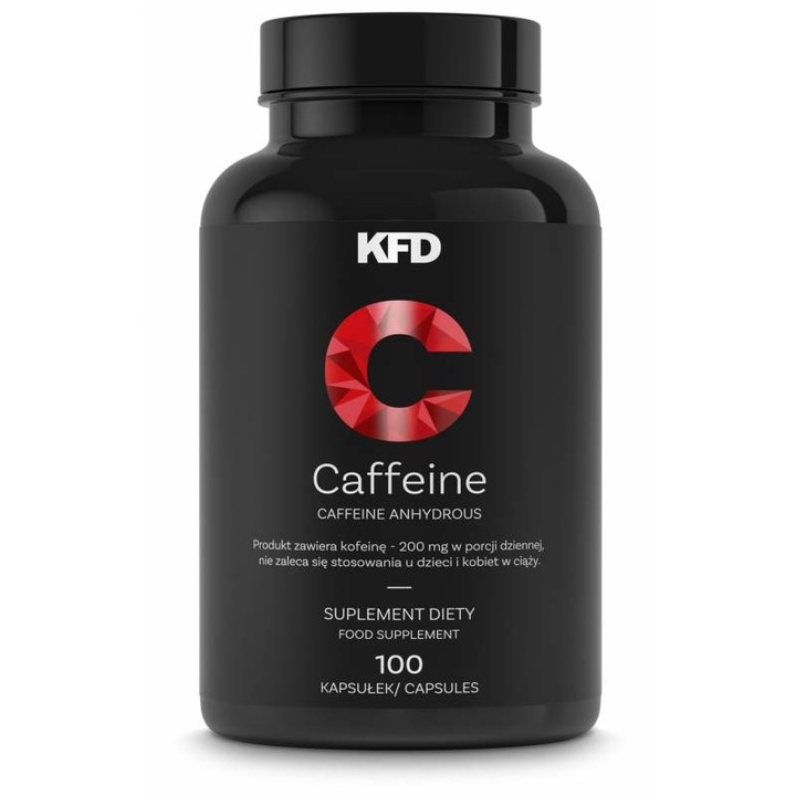 Supliment alimentar, KFD, Cofeina 200 mg, 100 capsule