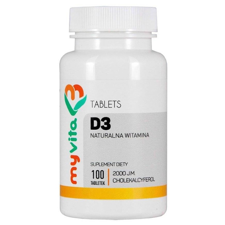 Хранителна добавка, MyVita, Витамин D3 2000IU, 100 табл