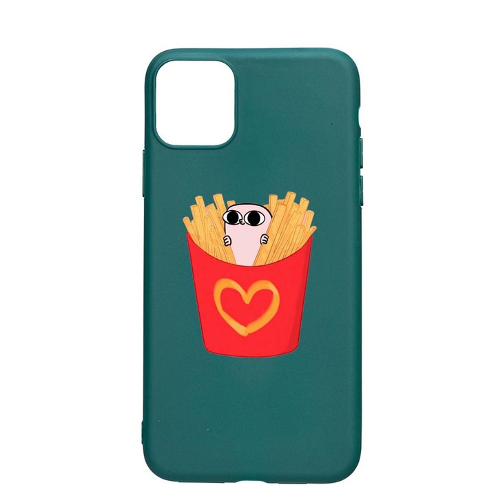 Силиконов калъф Unique за Apple iPhone 11 Pro Max, I Love Chips, Forest Green, FG 602