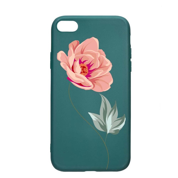 Силиконов калъф Unique за Apple iPhone SE 2020 / 8 / 7, Rose, Forest Green, FG 127