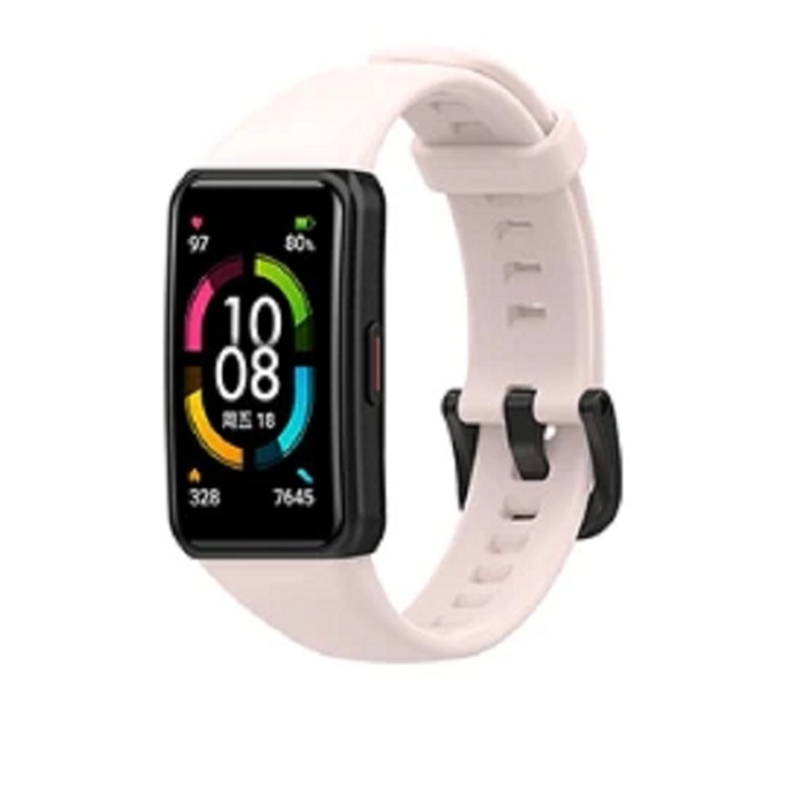 PHN Mag Szilikon szíj, kompatibilis a Huawei Band 6/ Honor Band 6 okosórával, gyorskioldó, rózsaszín