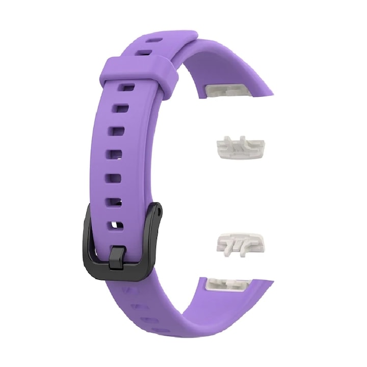 Szilikon szíjjal kompatibilis Huawei Band 6/ Honor Band 6 okosóra, gyorskioldó, lila