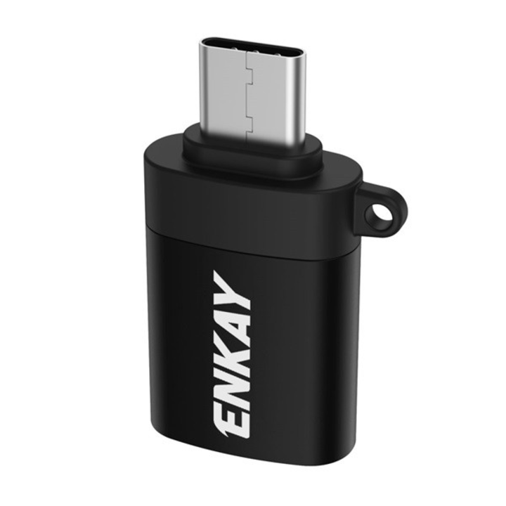 Адаптер Enkay (usb гнездо - type-c, otg, трансфер на данни) черен, ENK-AT101, фабрична опаковка