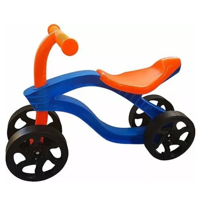 Bicicleta fara pedale Ride-on Domnul Bugy 34.5 cm, Portocaliu-Albastru, Avaleea
