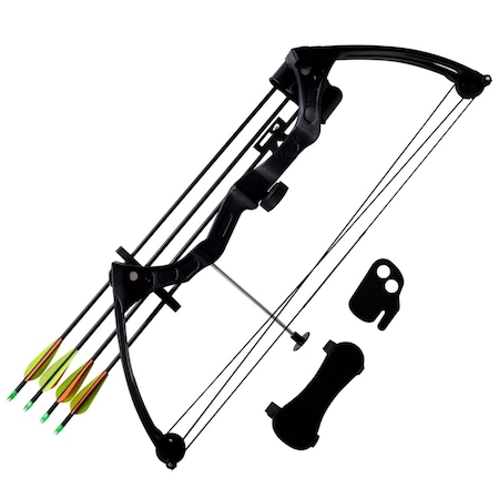 Arc compus pentru tineret cu accesorii si sageti din aluminiu vidaXL, 46 cm