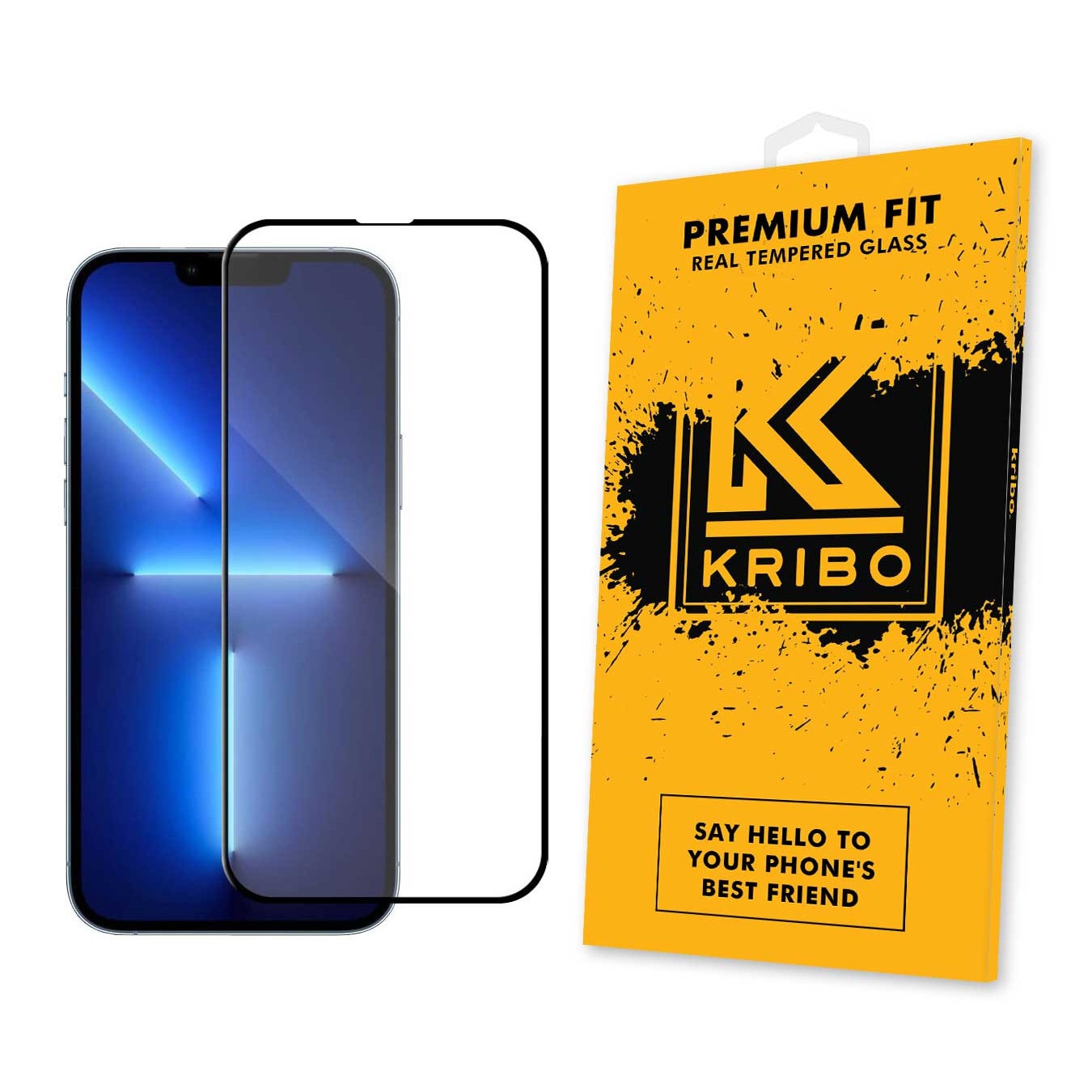Folie Sticla Kribo, Premium Fit, pentru Apple iPhone 14 Plus / 13 Pro Max, Transparenta HD, Protectie Ecran Premium, Full Cover, Full Glue