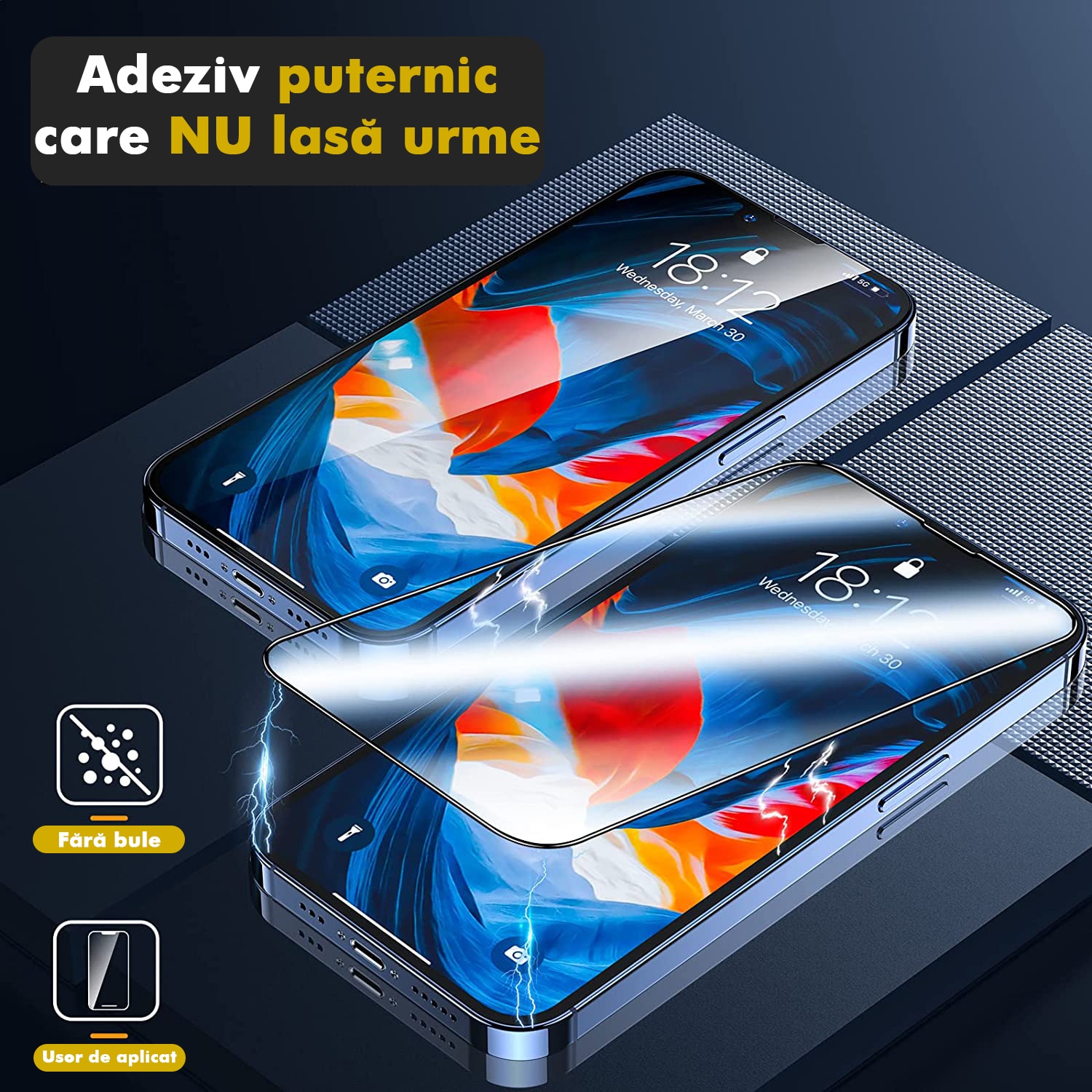 Folie Sticla Kribo, Premium Fit, pentru Apple iPhone 14 Plus / 13 Pro Max, Transparenta HD, Protectie Ecran Premium, Full Cover, Full Glue