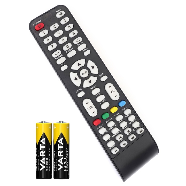 Telecomanda compatibila LCD/LED Nei 19DTLV12, neagra, baterii incluse