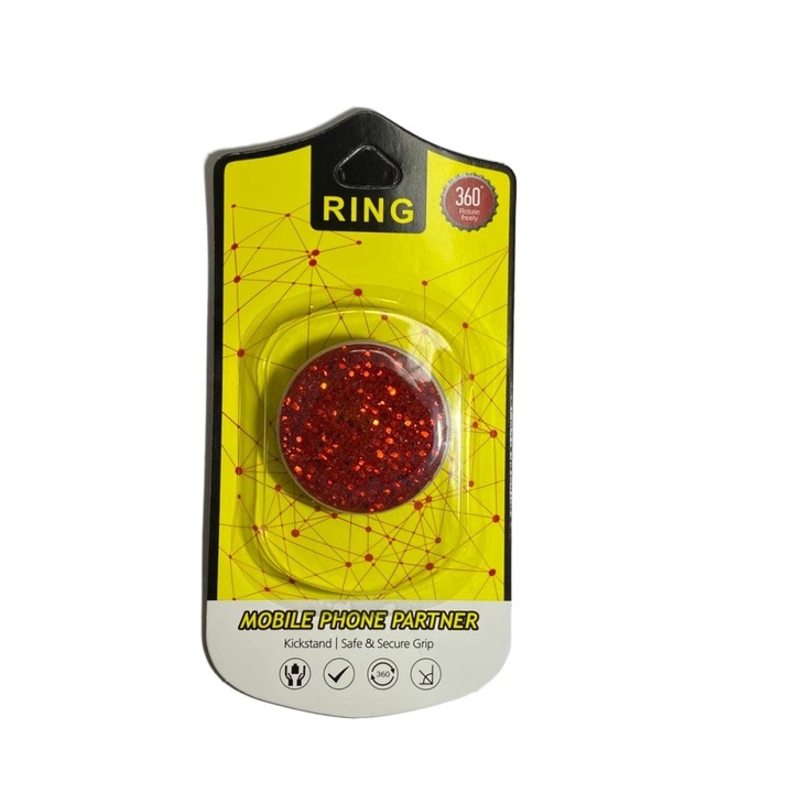 OEM PopSocket tartó, univerzális, piros, telefonhoz és táblagéphez