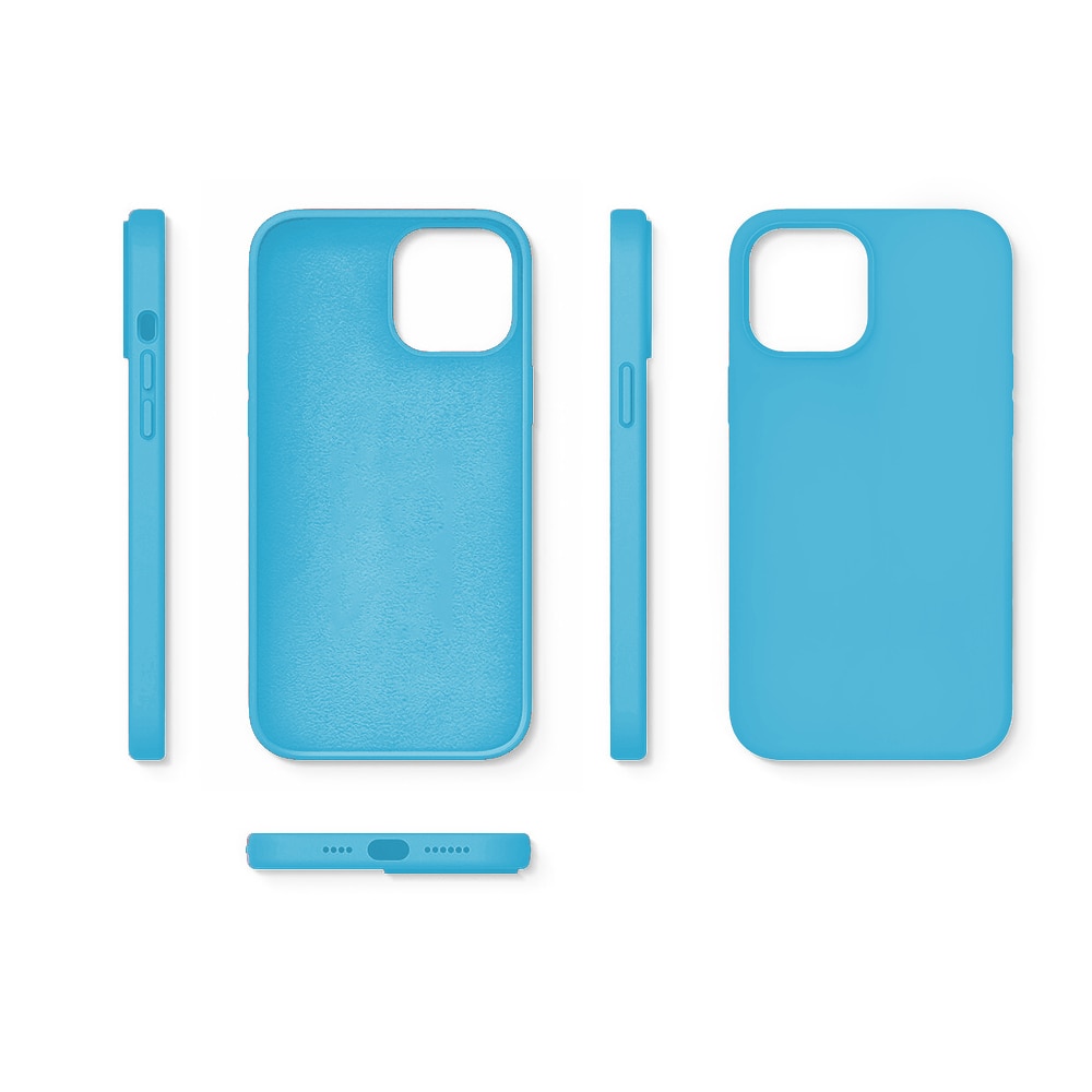 Husa CASEY STUDIOS™ compatibila cu iPhone 12 Pro Max, Soft Silicone Premium, Microfibra in Interior, Cadet Blue, de Protectie, Ultra Slim, pentru Incarcare Wireless, Margini Ridicate de Protectia Ecranului si a Camerelor