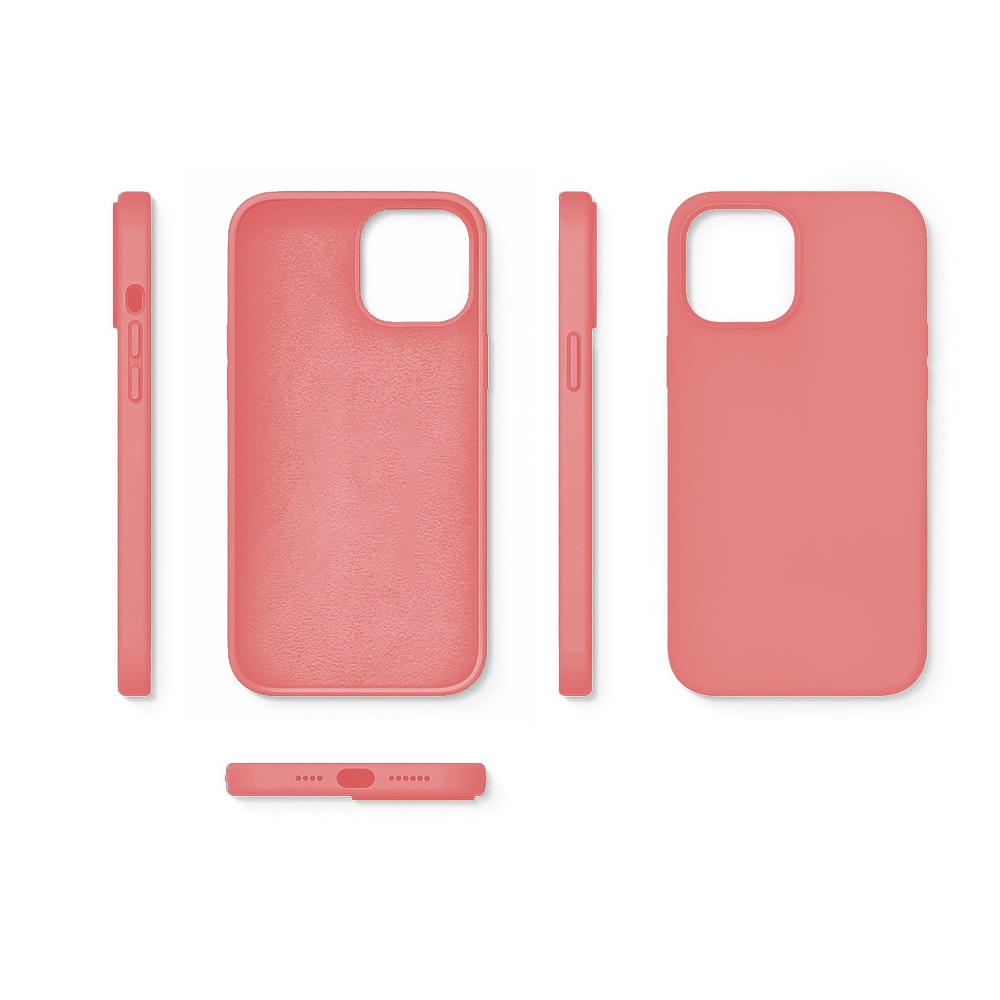 Husa CASEY STUDIOS™ compatibila cu iPhone 12 Mini, Soft Silicone Premium, Microfibra in Interior, Roz, de Protectie, Ultra Slim, pentru Incarcare Wireless, Margini Ridicate de Protectia Ecranului si a Camerelor