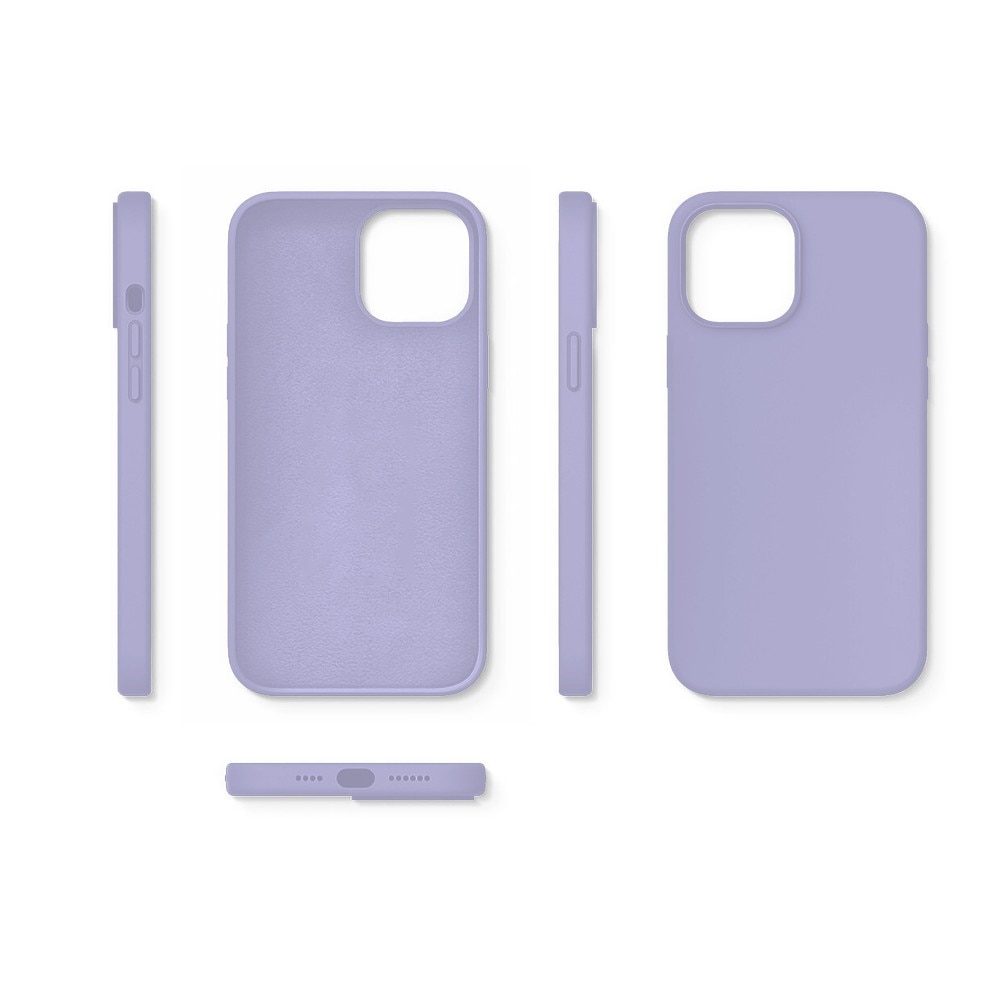 Husa CASEY STUDIOS™ compatibila cu iPhone 12 / 12 Pro, Soft Silicone Premium, Microfibra in Interior, Light Lilac, de Protectie, Ultra Slim, pentru Incarcare Wireless, Margini Ridicate de Protectia Ecranului si a Camerelor