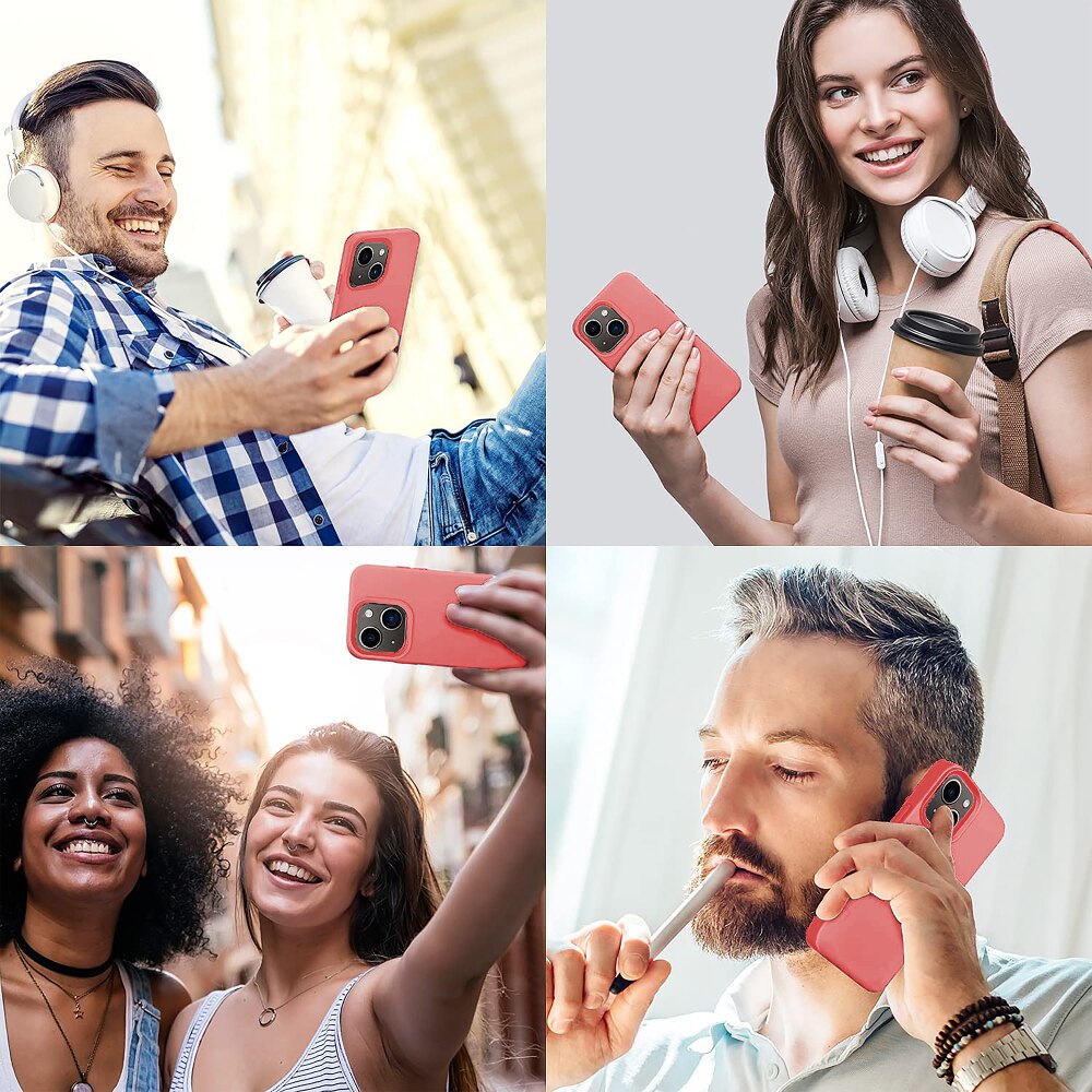 Husa CASEY STUDIOS™ compatibila cu iPhone 13 Mini, Soft Silicone Premium, Microfibra in Interior, Roz, de Protectie, Ultra Slim, pentru Incarcare Wireless, Margini Ridicate de Protectia Ecranului si a Camerelor
