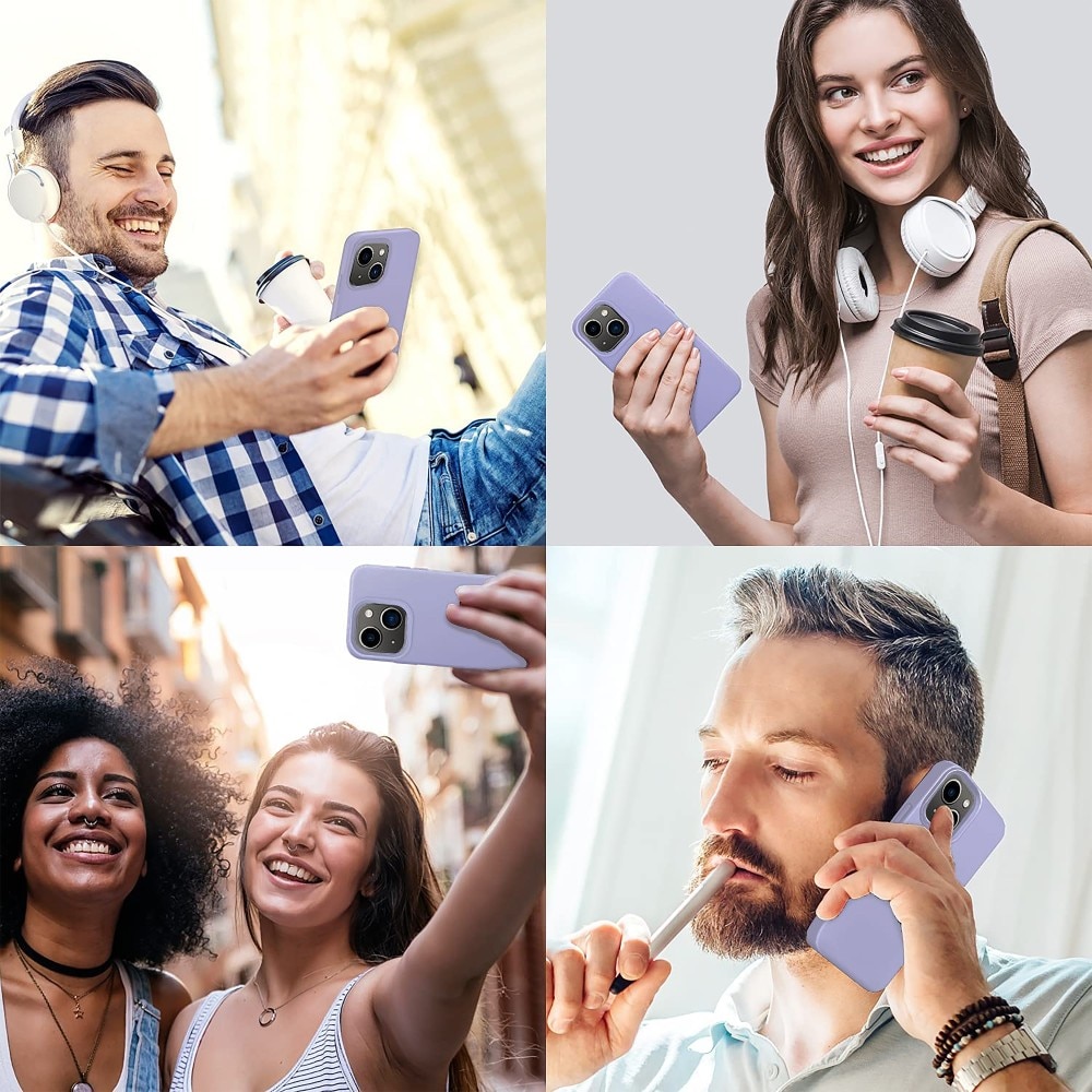 Husa CASEY STUDIOS™ compatibila cu iPhone 13 Mini, Soft Silicone Premium, Microfibra in Interior, Light Lilac, de Protectie, Ultra Slim, pentru Incarcare Wireless, Margini Ridicate de Protectia Ecranului si a Camerelor