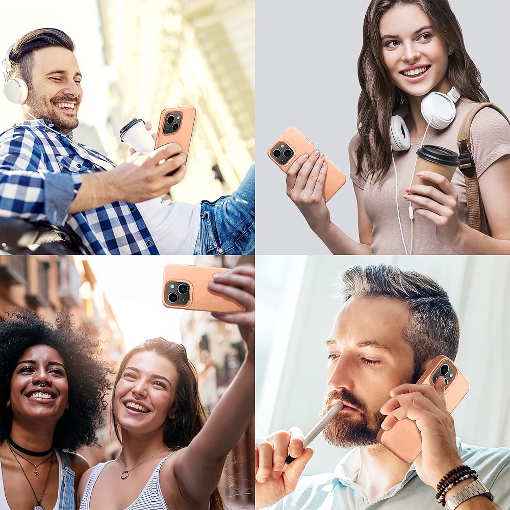 Husa CASEY STUDIOS™ pentru iPhone 13, Soft Silicone Premium, 30+ Culori, Microfibra in Interior, Pink Sand, de Protectie, Ultra Slim, pentru Incarcare Wireless, Margini Ridicate pentru Protectia Ecranului si a Camerelor