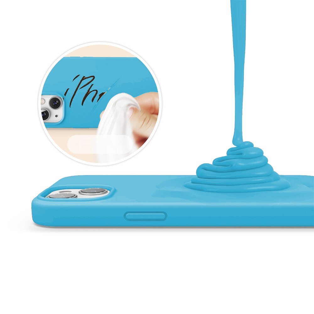 Husa CASEY STUDIOS™ compatibila cu iPhone 13, Soft Silicone Premium, Microfibra in Interior, Cadet Blue, de Protectie, Ultra Slim, pentru Incarcare Wireless, Margini Ridicate de Protectia Ecranului si a Camerelor